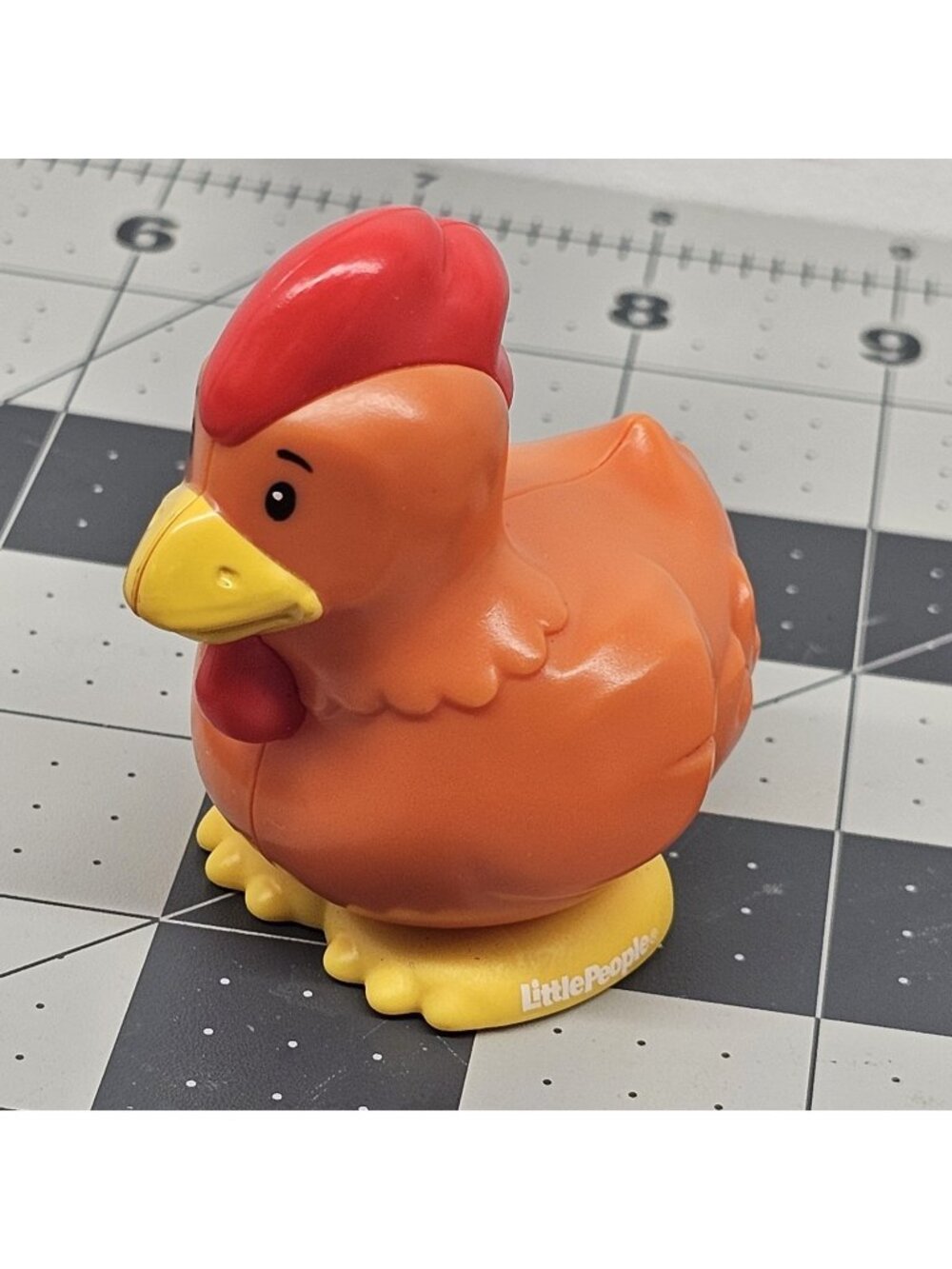 HTF Fisher Price Little People RED FARM ROOSTER Chicken Hen Nativity Barn Farmer